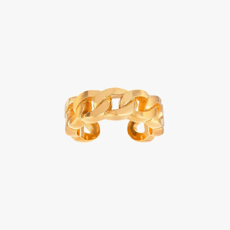 plain gold bangles for women -Cuban Chain Ear Cuff