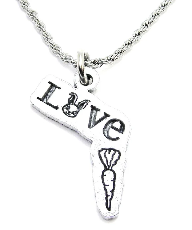 diamond pendant necklaces for women -Love Bunnies With Bunny O Single Charm Necklace