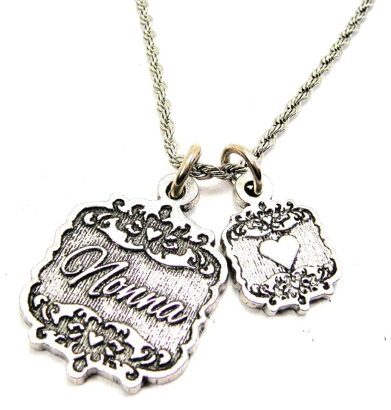 thick chain necklaces for women -Nonna Victorian Scroll With Victorian Accent Heart 20" Chain Necklace