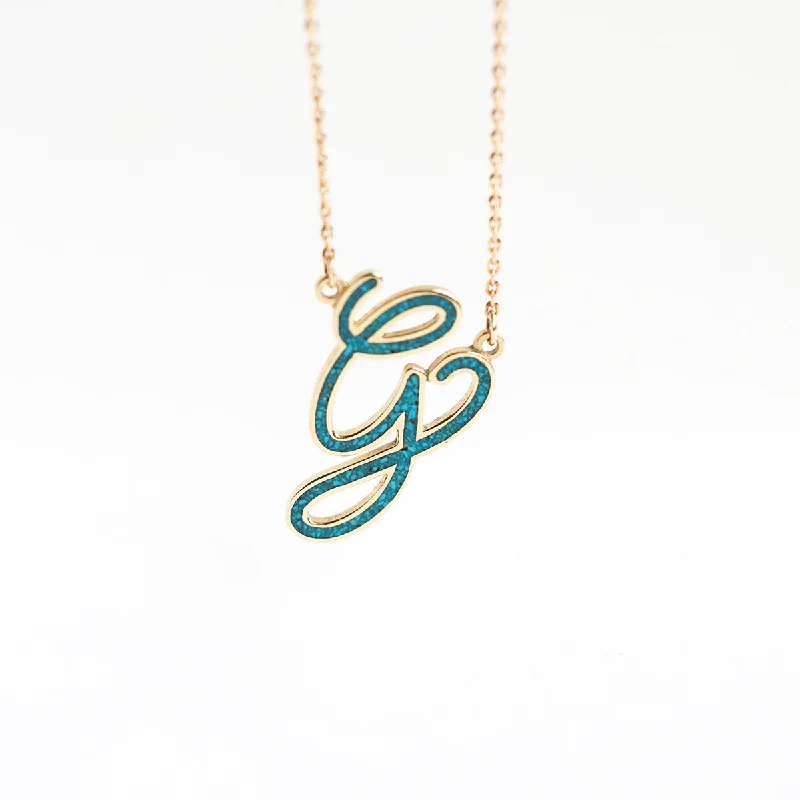 women's silver necklaces -Kelila Turquoise Inlay Necklace