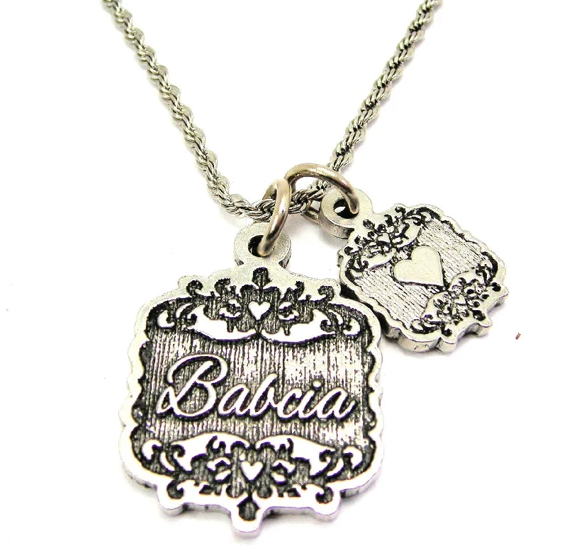 elegant pearl necklaces for women -Babcia Victorian Scroll With Victorian Accent Heart 20" Chain Necklace