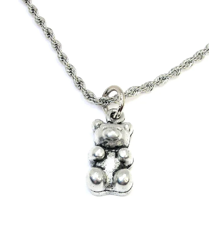 bridal pearl necklaces for women -Gummy Bear Single Charm Necklace