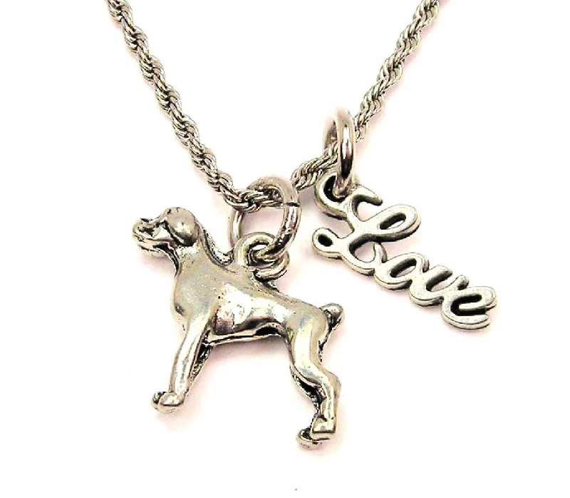 classic necklaces for women -Boxer 20" Chain Necklace With Cursive Love Accent