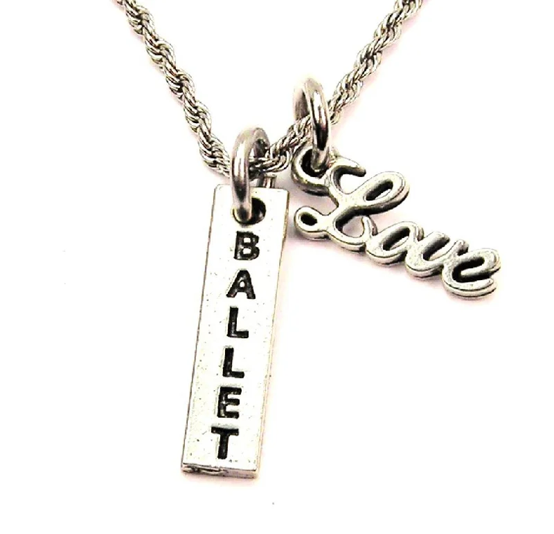 luxury necklaces for brides -Ballet 20" Chain Necklace With Cursive Love Accent