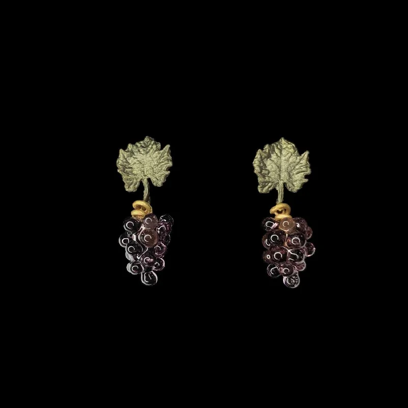 vintage engagement rings -diamond stud earrings for women -Wild Grape Vine Earrings - Post