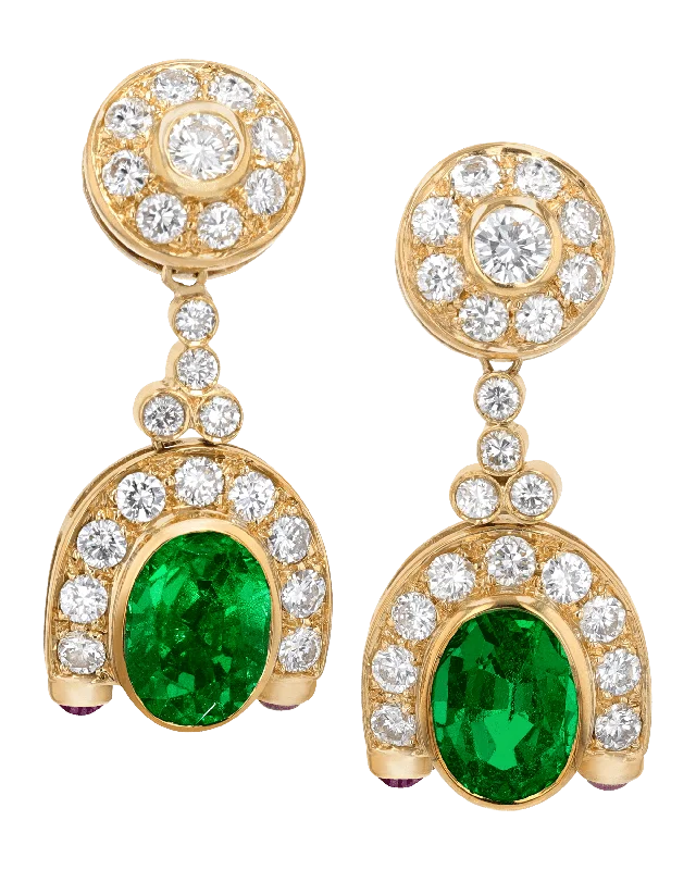 infinity rings for women -chic earrings for women -Emerald Drop Earrings, 6.00 Carats