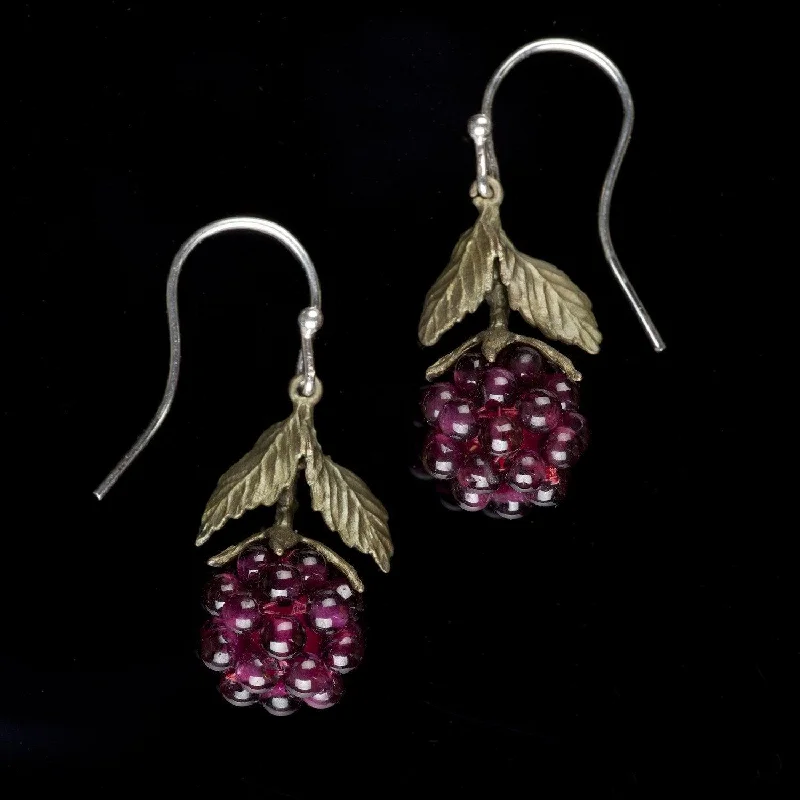 unique diamond rings for women -moonstone earrings for women -Raspberry Earrings - Wire Drop