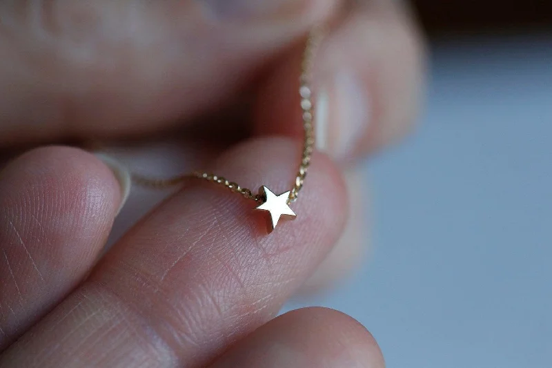 silver chain necklaces for women -Tiny Star Necklace, Delicate Necklace