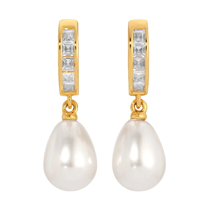 wedding bands for women -crystal earrings for women -Promise Pearl Drop Earrings