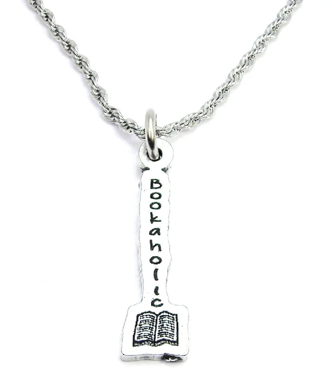 statement necklaces for women -Bookaholic With Book Single Charm Necklace