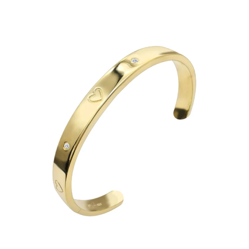 luxury gold bracelets for women -Amoure Cuff | Gold