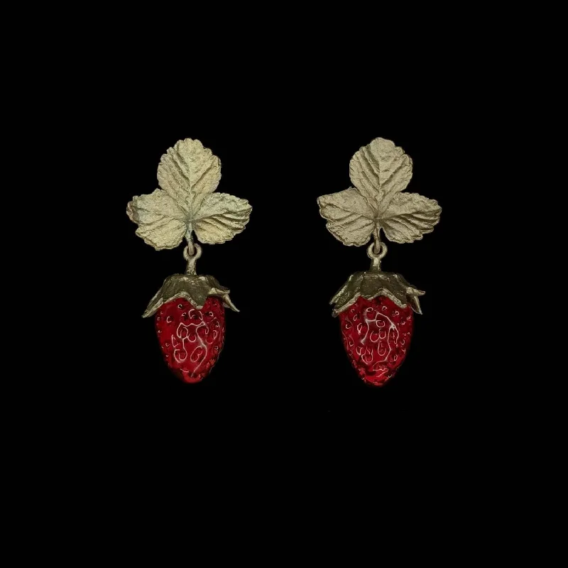 thin engagement rings -unique stud earrings for women -Strawberry Earrings - Post