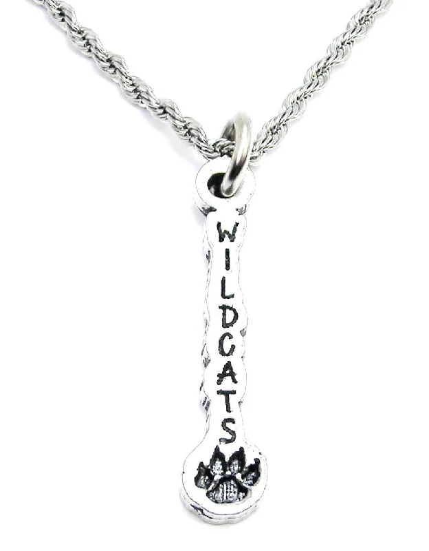 gold pendant necklaces for women -Wildcats With Paw Print Single Charm Necklace