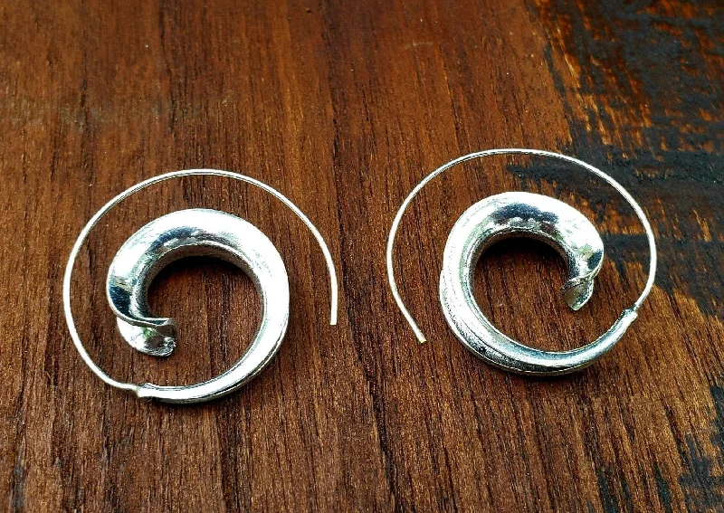 trendy rings for women -boho earrings for women -Simple Threader Spiral Earrings