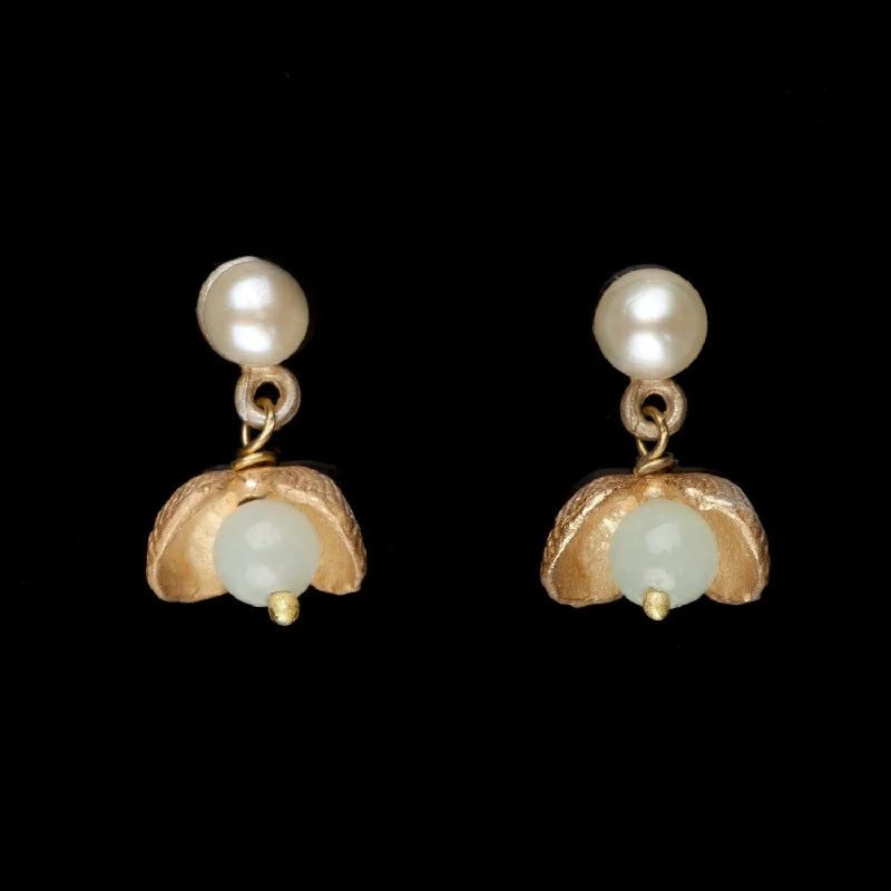 silver engagement rings -elegant gold earrings for women -Itty Bitty Shells Earrings - Post