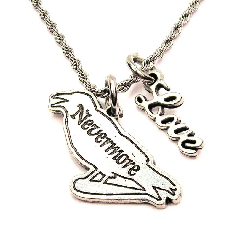 dainty gold necklaces for women -Nevermore 20" Chain Necklace With Cursive Love Accent