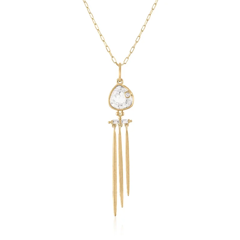 ASTER DIAMOND SLICE FRINGE PENDANT