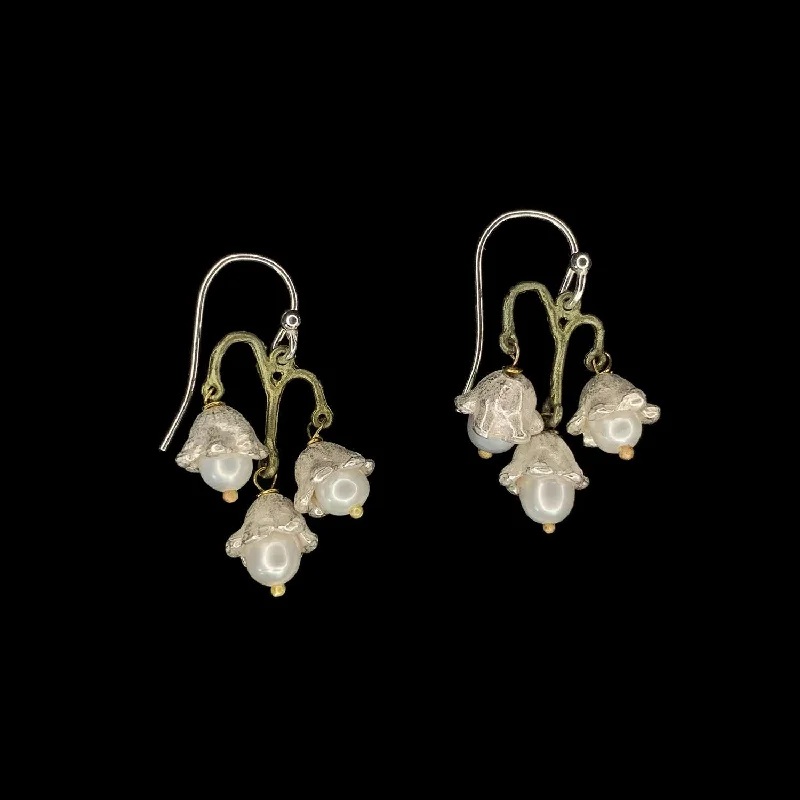 pearl rings for women -chunky earrings for women -Lily of the Valley Earrings - Triple Flowers