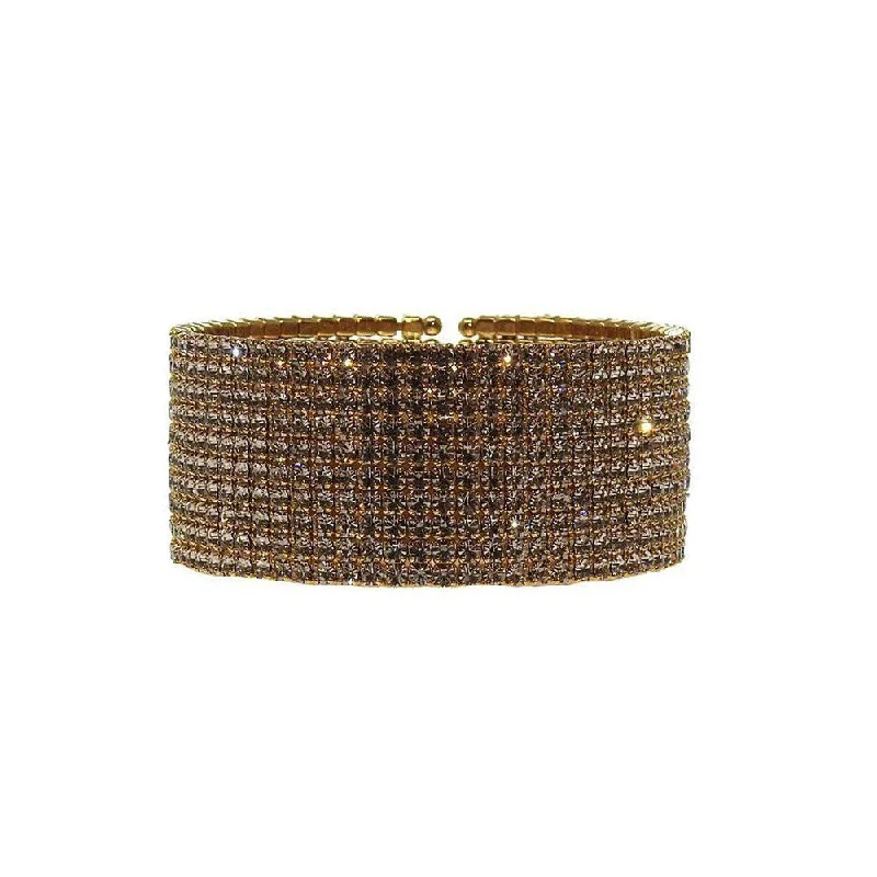 friendship bangles for women -Pave Gold Crystal Cuff