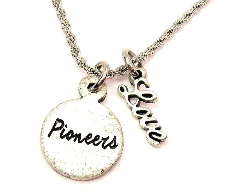 simple necklaces for women -Pioneers Sharks 20" Chain Necklace With Cursive Love Accent