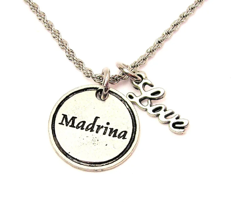 gold plated necklaces for women -Madrina 20" Chain Necklace With Cursive Love Accent