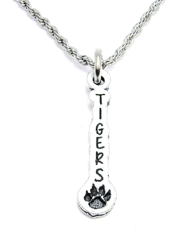 stylish necklaces for women -Tigers With Paw Print Single Charm Necklace