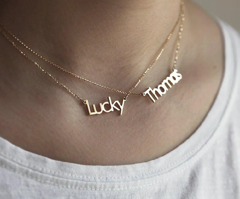 fashion statement necklaces for women -Gold Personalized Name Necklace