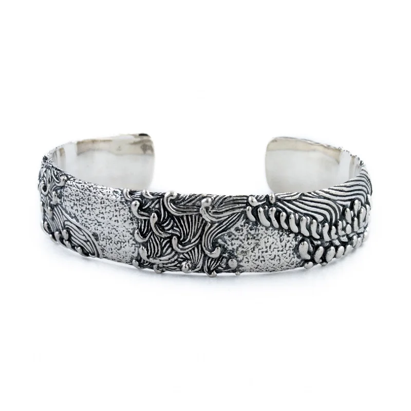 infinity bracelets for women -Sterling Silver x "Tsunami Wave" Cuff