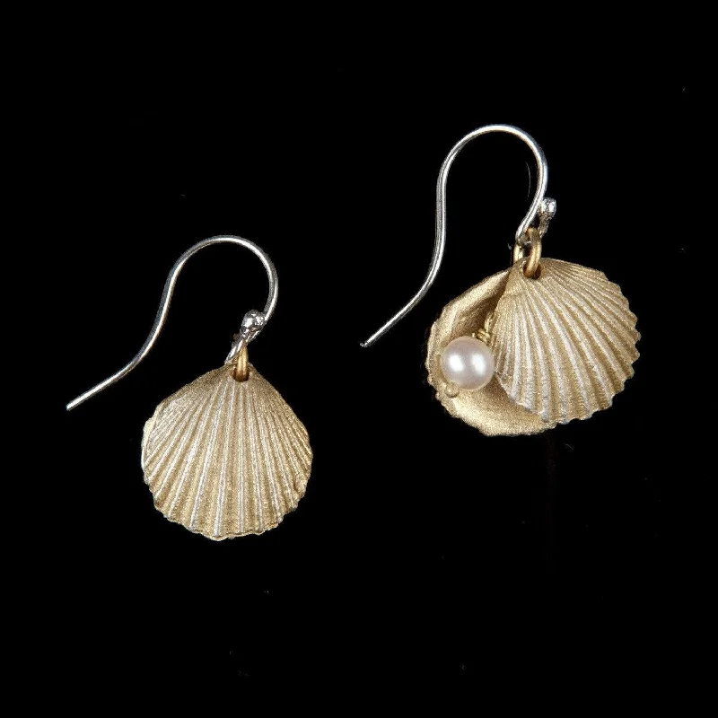 engagement rings for women -women's gold earrings -Oyster Shell Earrings