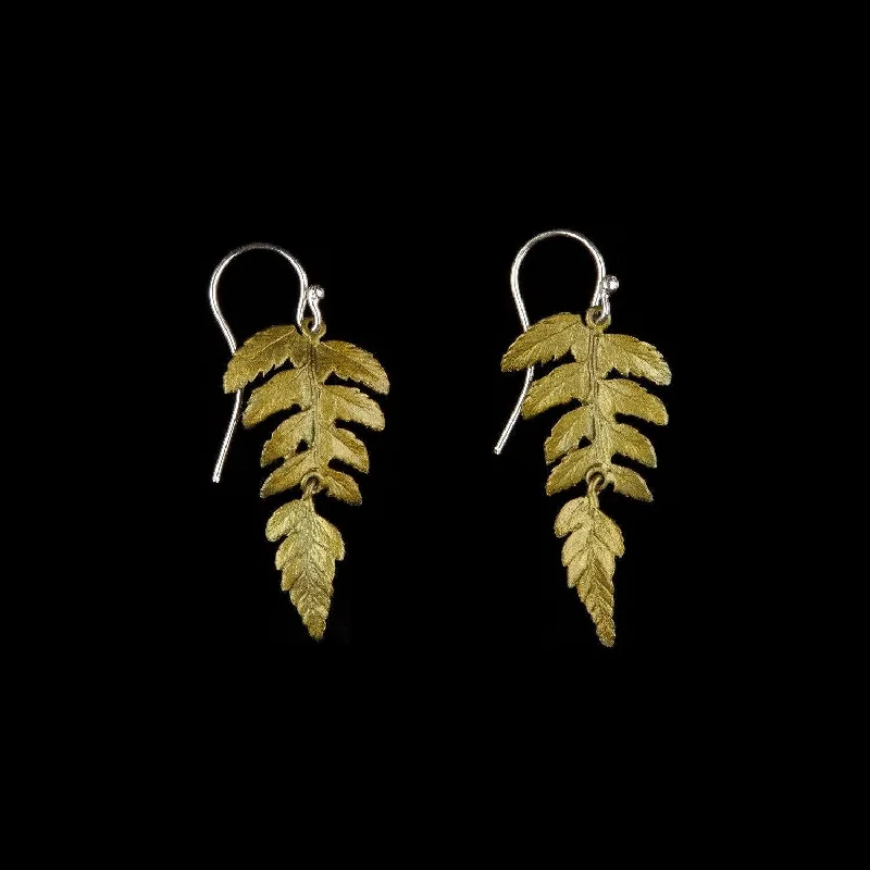 infinity rings for women -chic earrings for women -Fern Earrings - Large Single Leaf Wire