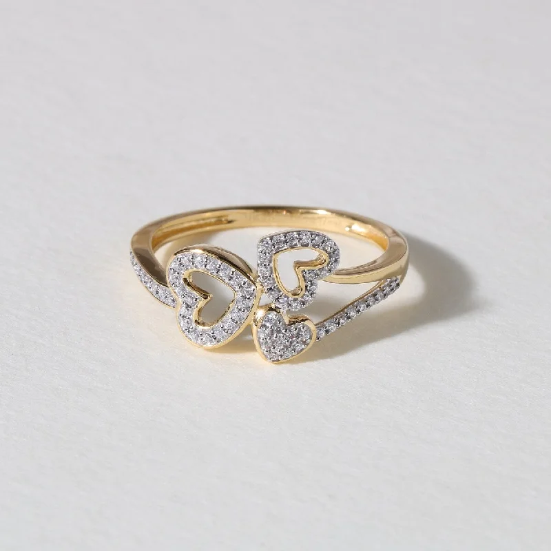 1/6ct TDW Diamond Heart Ring in 10k Gold