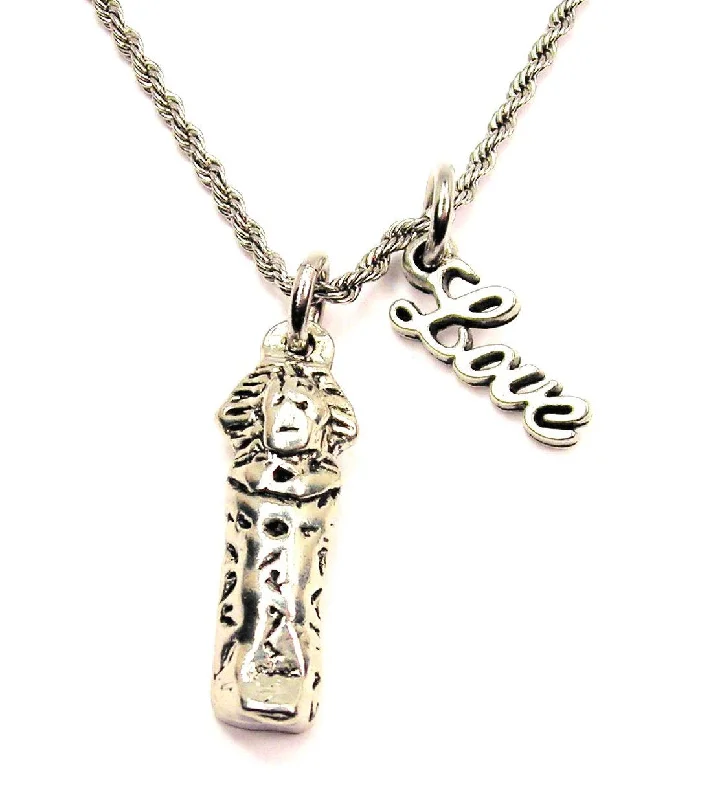 minimalist necklaces for women -Sarcophagus 20" Chain Necklace With Cursive Love Accent