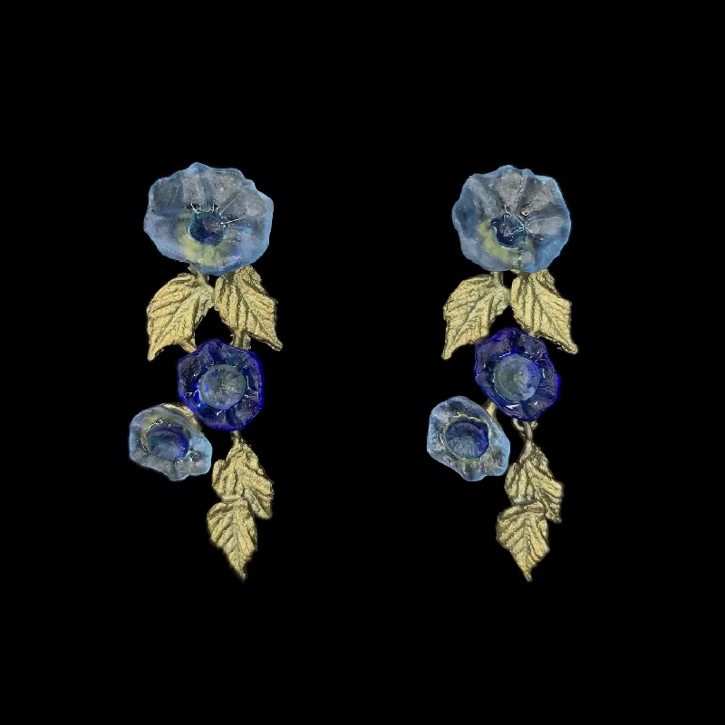 multi-stone rings for women -fashion statement earrings -Morning Glory Earrings - Flower Post