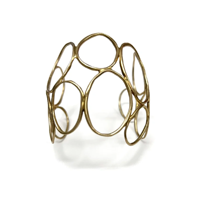 delicate bangles for women -Multi Ellipse Brass Cuff