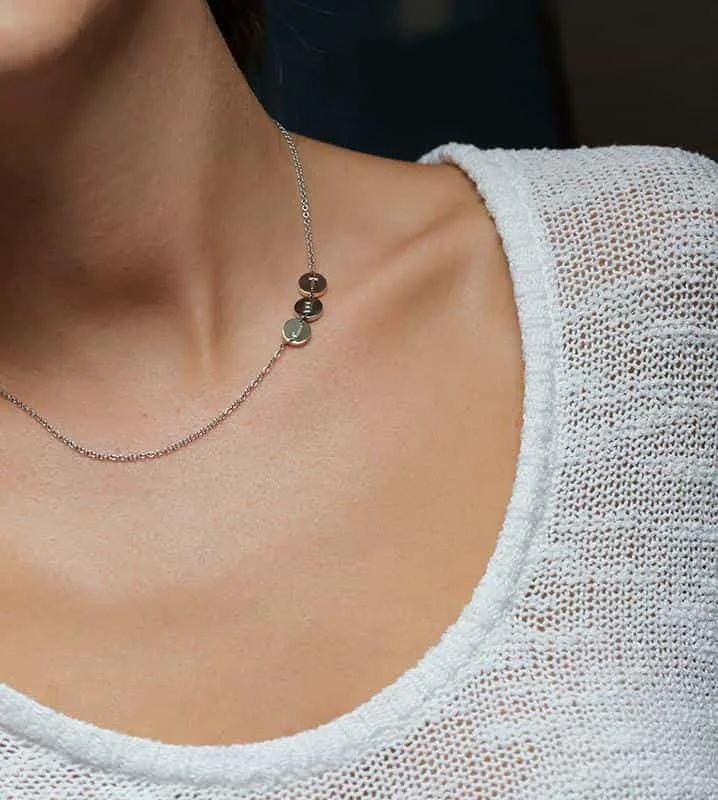 simple necklaces for women -Rose Gold Initial Necklace, Diamond Necklaces