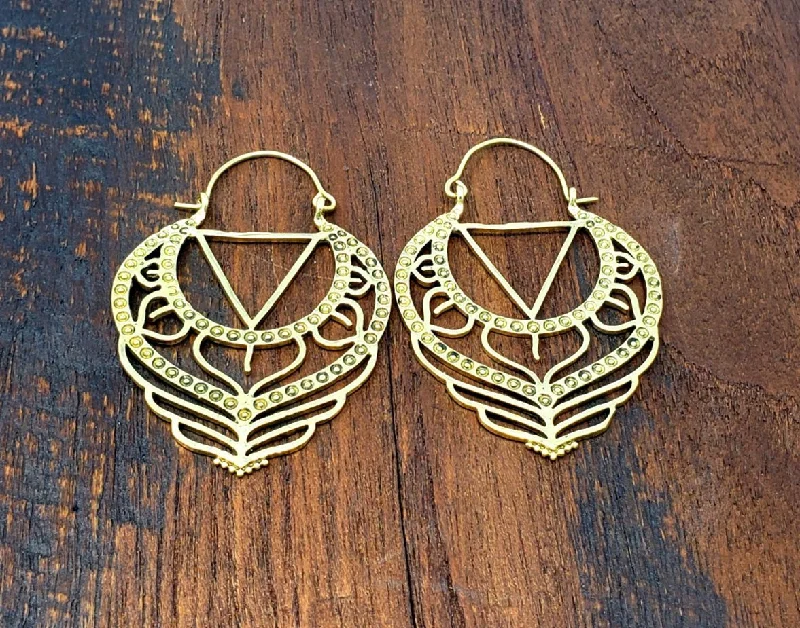 gold plated rings for women -fancy earrings for women -Sacred Mandala Earrings