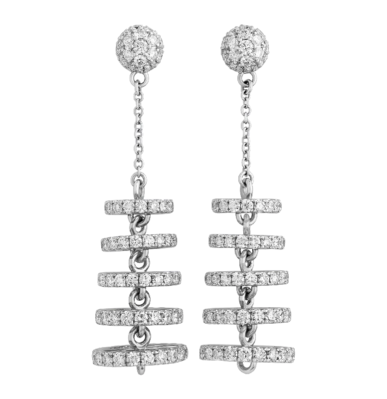 fashion promise rings -thick hoop earrings -Diamond Chandelier Earrings, 6.35 carats