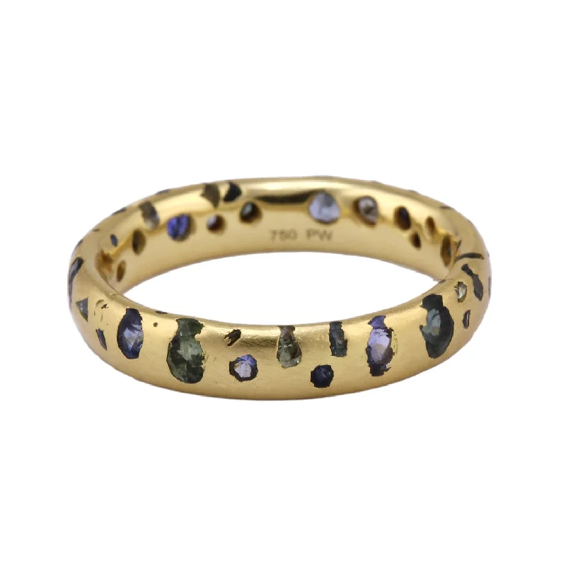 Confetti Ring - Narrow Greens and Blues