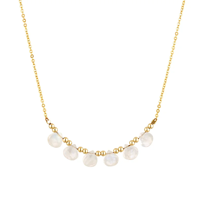 multi-strand necklaces for women -Caprice Necklace ~ Moonstone