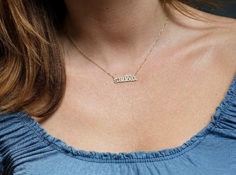 boho necklaces for women -Diamond Name Necklace, Personalized Necklace