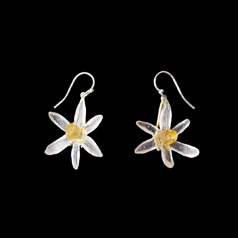 silver rings for women -hoop earrings for women -Daffodil Earrings