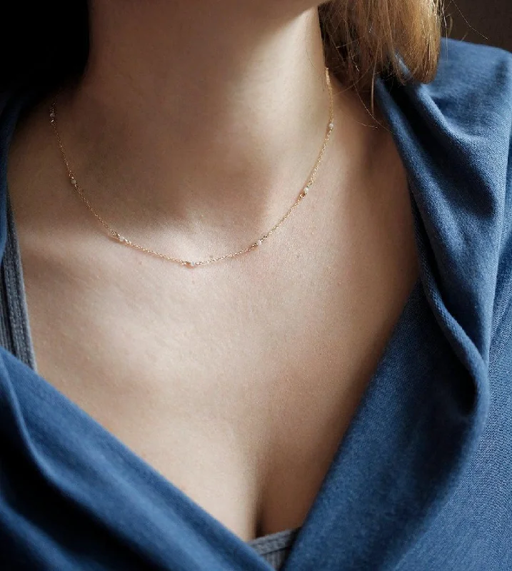 birthstone necklaces for women -Marina Simple Gold Pearl Necklace