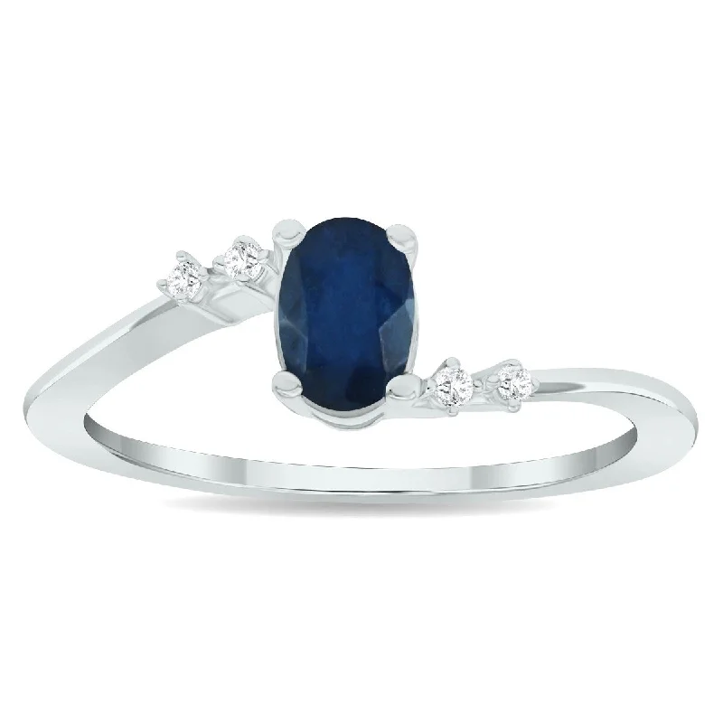 Women's Sapphire and Diamond Tierra Ring in 10K White Gold