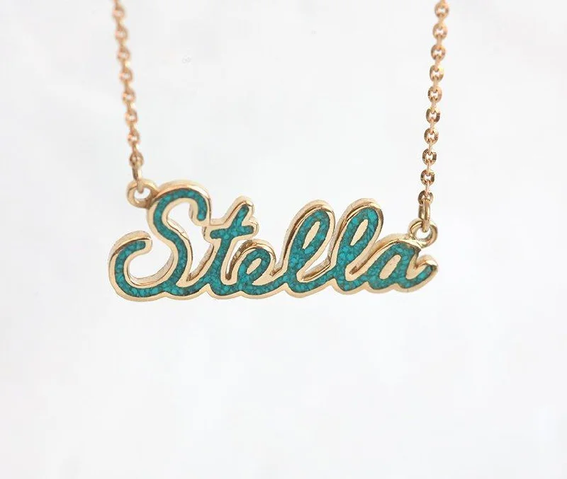 fashion necklaces for women -Personalized Name Necklace With Birthstone Inlay