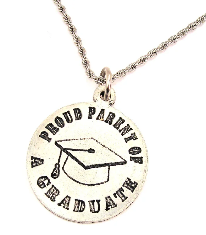 simple chain necklaces for women -Proud Parent Of A Graduate Single Charm Necklace