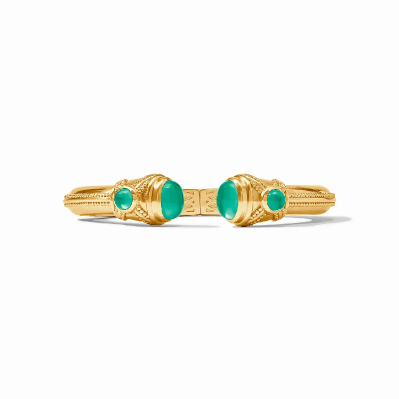 luxury bangles for women -Cabochon Demi Cuff