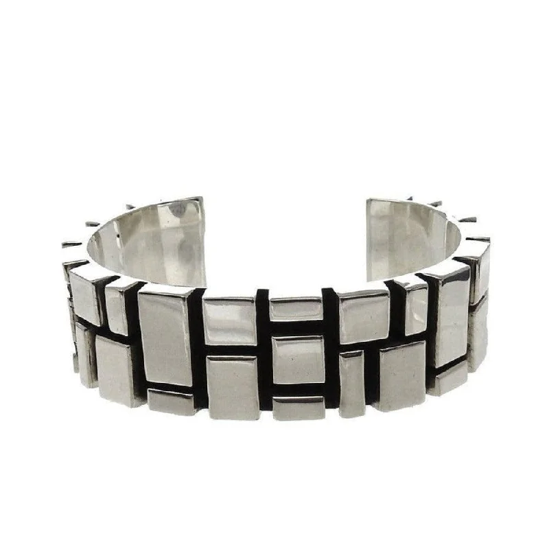 luxury bangles for women -Contemporary Sterling Silver Cuff