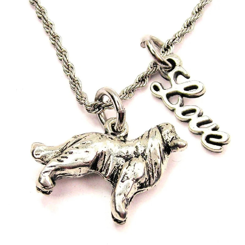 silver chain necklaces for women -Collie 20" Chain Necklace With Cursive Love Accent