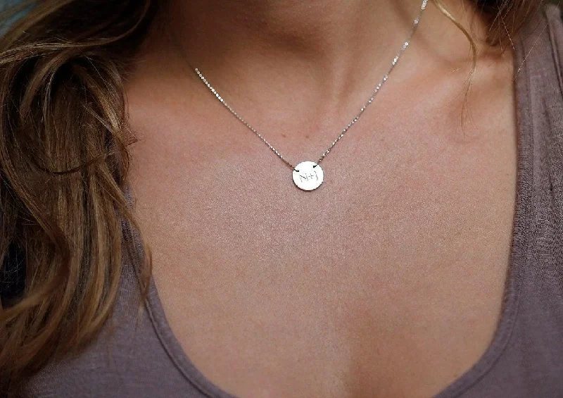 simple chain necklaces for women -Initial Necklace, Solid Gold Necklace