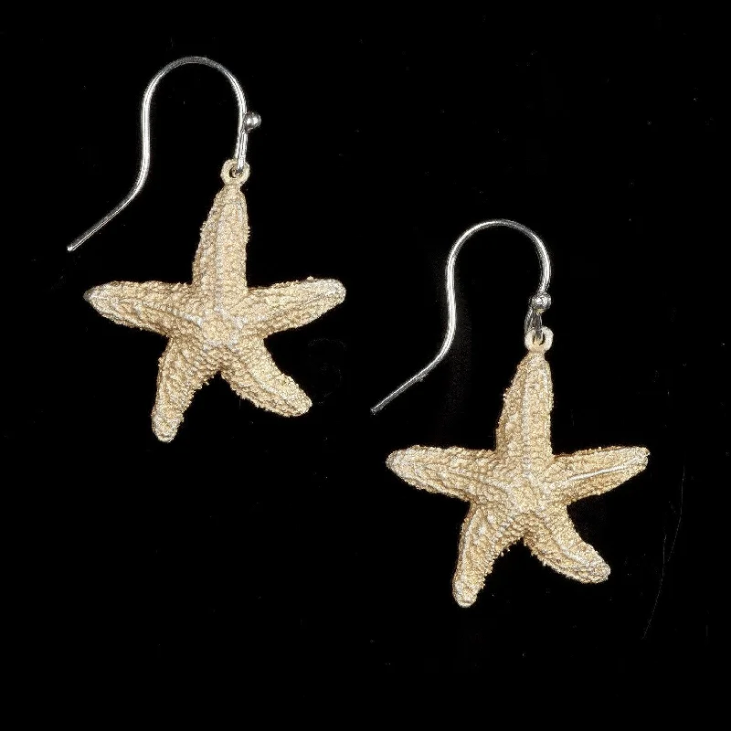 wedding set rings for women -rose gold earrings for women -Starfish Earrings - Wire Drop